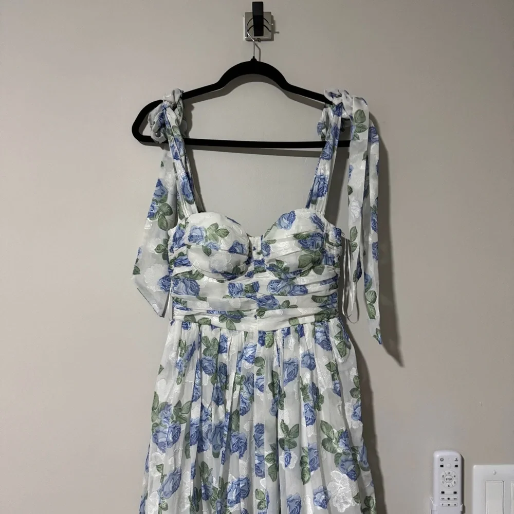 PETAL & PUP FLORET MIDI DRESS - BLUE Size Small - Picture 4 of 8